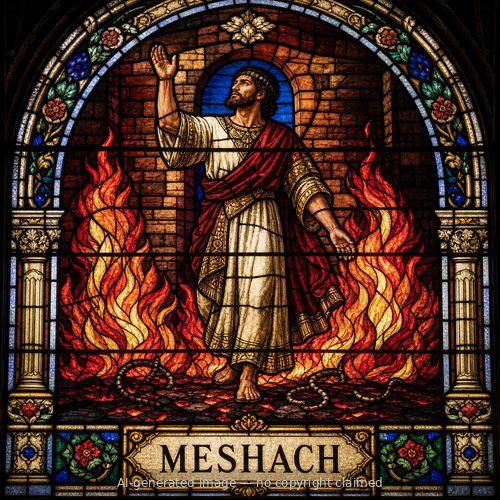 Meshach — stained-glass style portrait