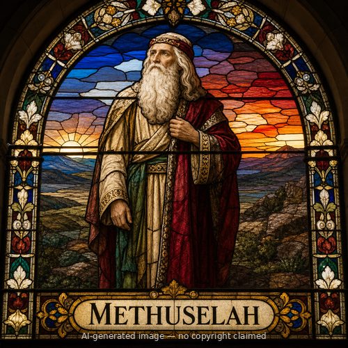 Methuselah — stained-glass style portrait