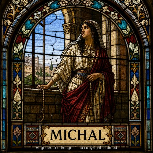 Michal — stained-glass style portrait