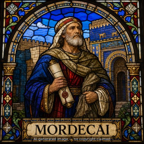 Mordecai — stained-glass style portrait