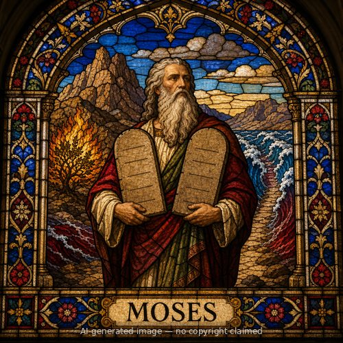 Moses — stained-glass style portrait