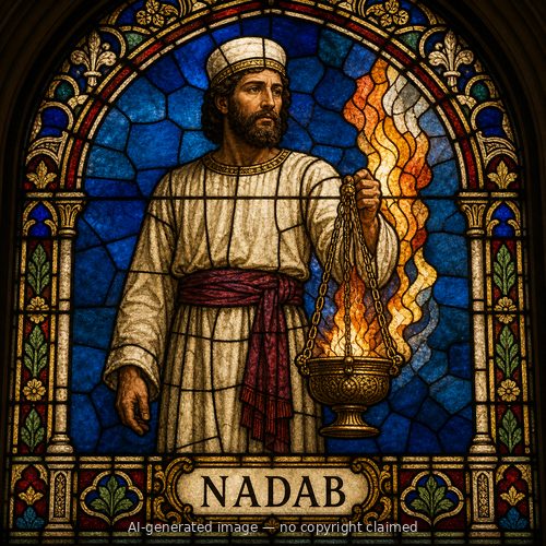 Nadab — stained-glass style portrait