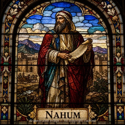 Nahum — stained-glass style portrait