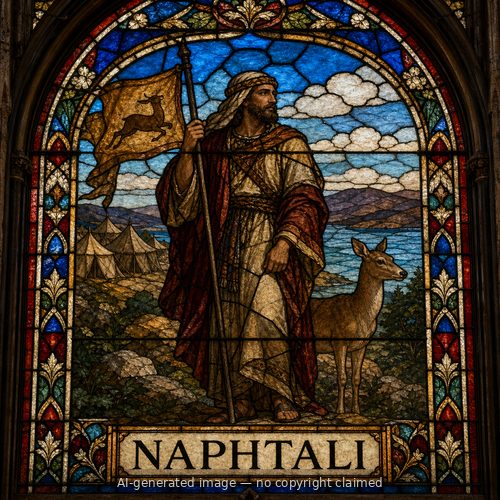 Naphtali — stained-glass style portrait