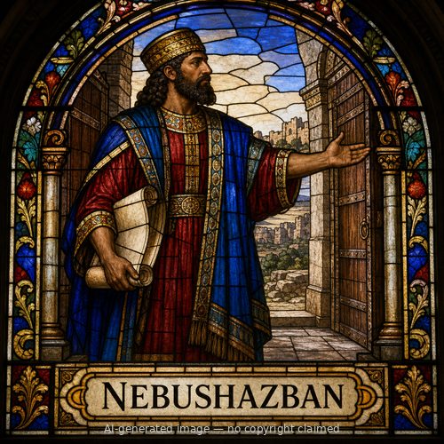 Nebushazban — stained-glass style portrait