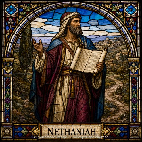Nethaniah — stained-glass style portrait