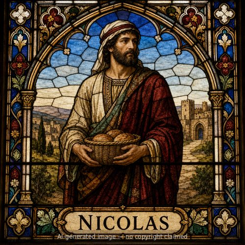 Nicolas — stained-glass style portrait