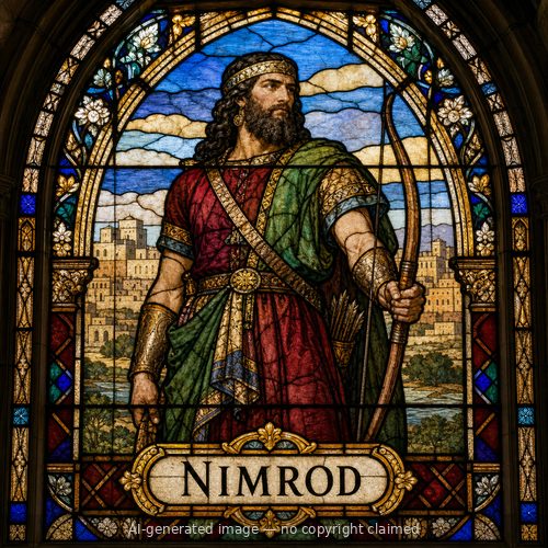 Nimrod — stained-glass style portrait