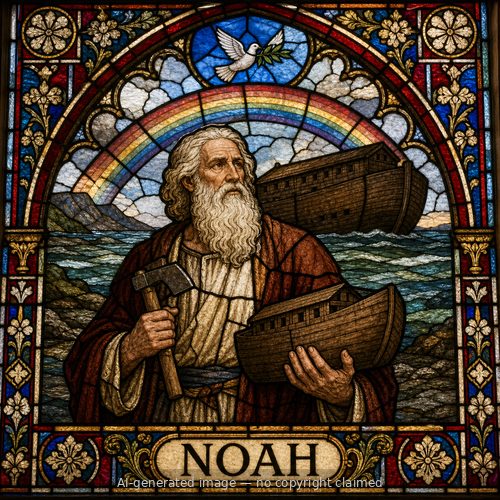 Noah — stained-glass style portrait