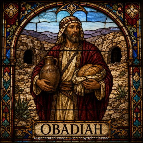 Obadiah — stained-glass style portrait