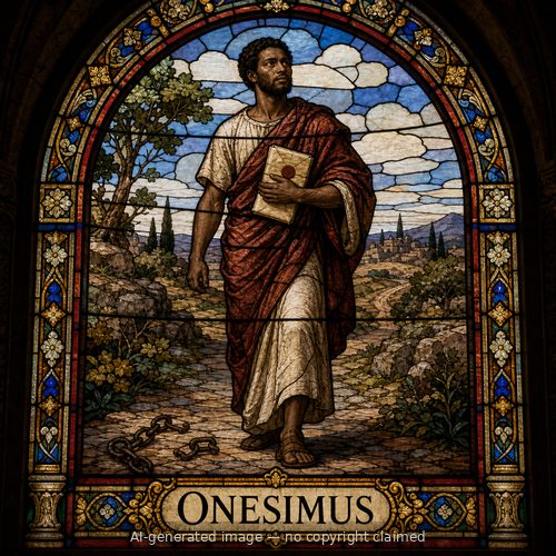 Onesimus — stained-glass style portrait