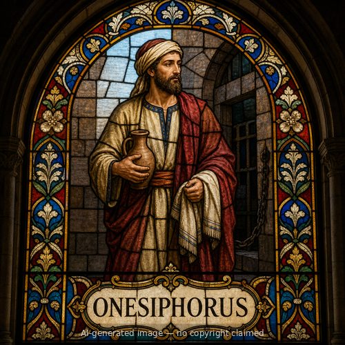 Onesiphorus — stained-glass style portrait