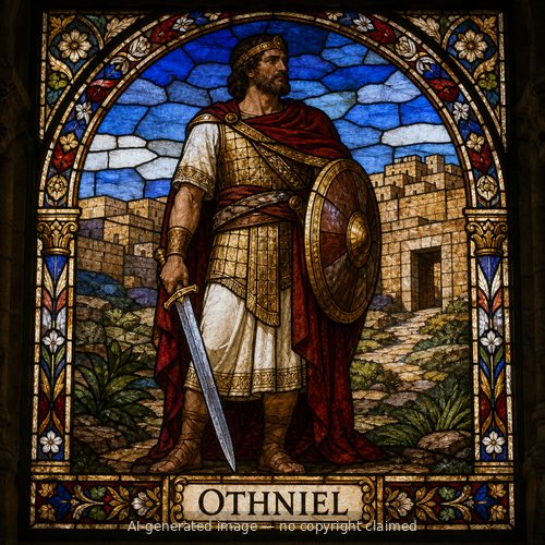 Othniel — stained-glass style portrait