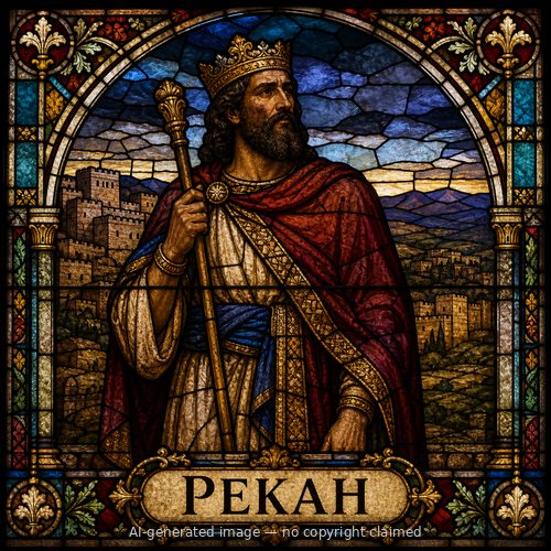 Pekah — stained-glass style portrait