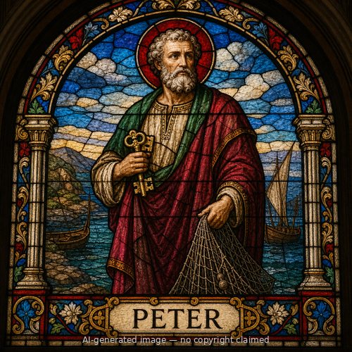Peter — stained-glass style portrait