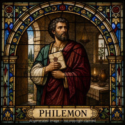 Philemon — stained-glass style portrait