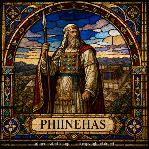 Phinehas — stained-glass style portrait