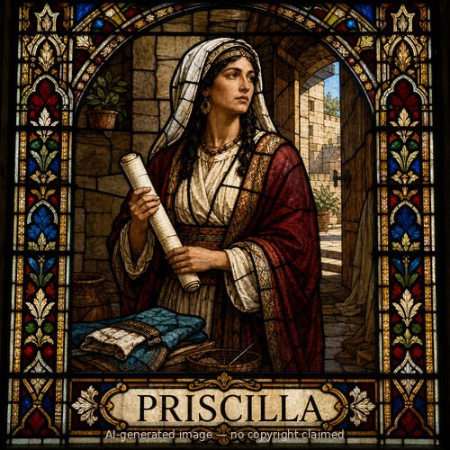 Priscilla — stained-glass style portrait
