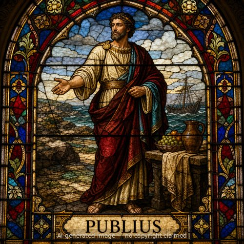 Publius — stained-glass style portrait