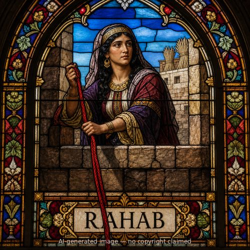 Rahab — stained-glass style portrait