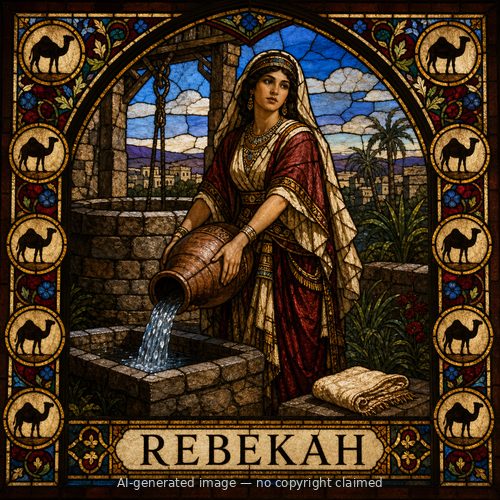 Rebekah — stained-glass style portrait