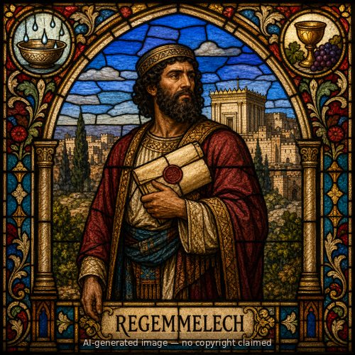 Regemmelech — stained-glass style portrait