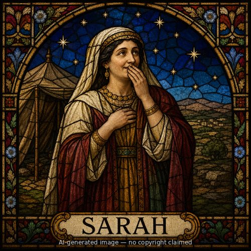 Sarah — stained-glass style portrait