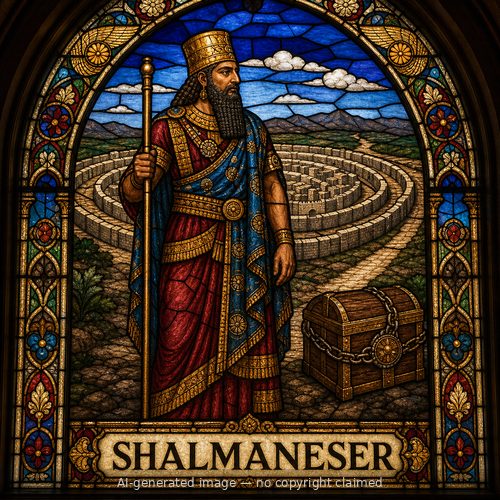Shalmaneser — stained-glass style portrait