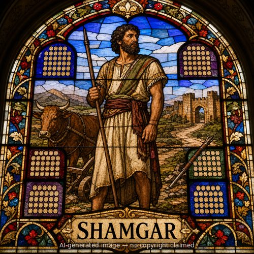 Shamgar — stained-glass style portrait