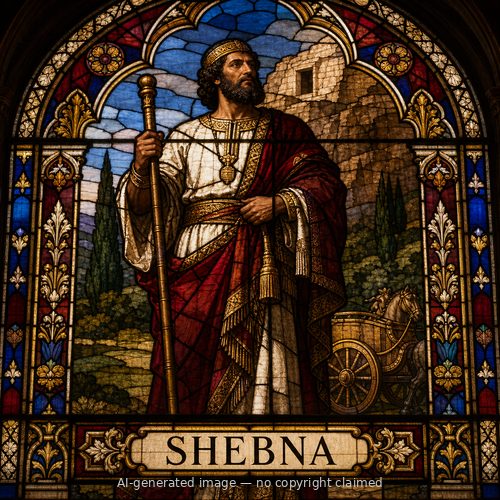 Shebna — stained-glass style portrait