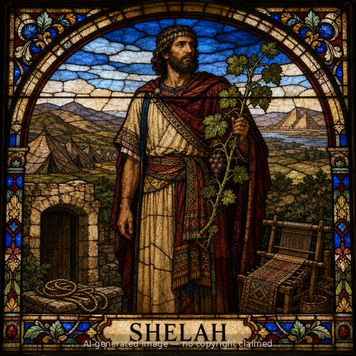 Shelah — stained-glass style portrait