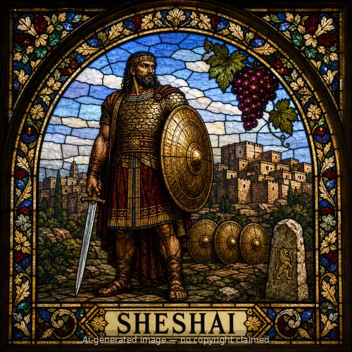 Sheshai — stained-glass style portrait