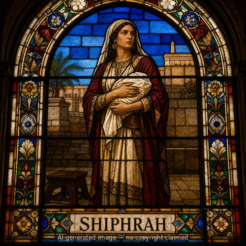 Shiphrah — stained-glass style portrait