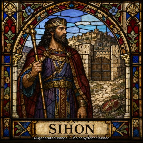 Sihon — stained-glass style portrait
