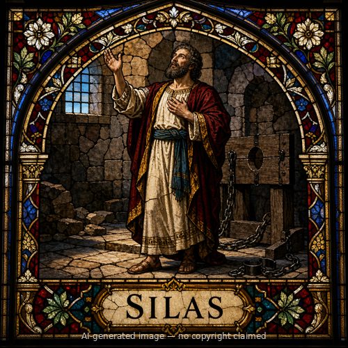 Silas — stained-glass style portrait