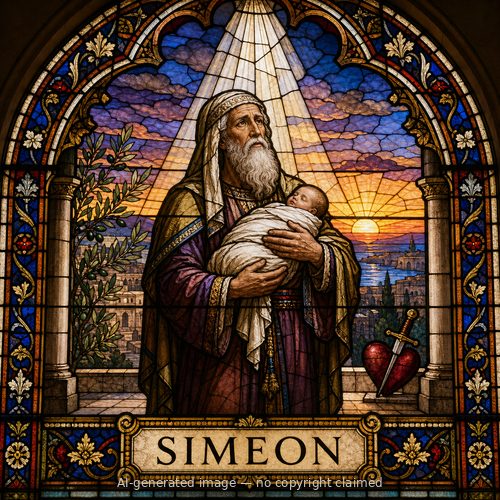 Simeon — stained-glass style portrait