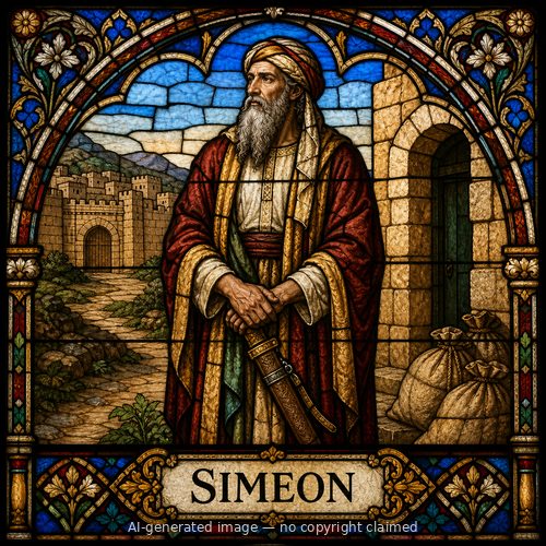 Simeon — stained-glass style portrait