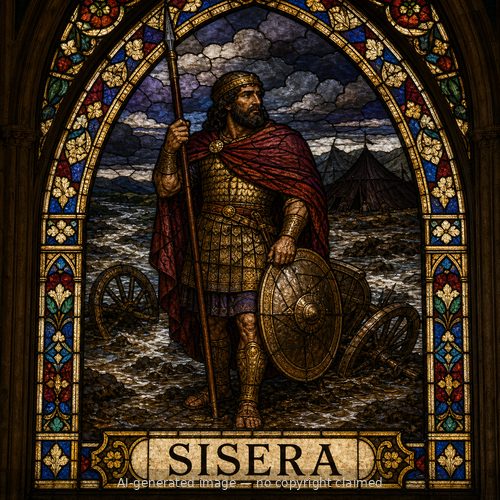 Sisera — stained-glass style portrait