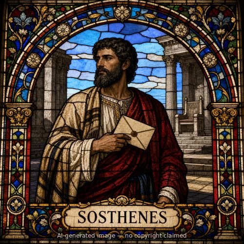 Sosthenes — stained-glass style portrait