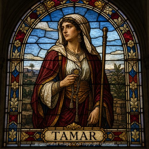 Tamar — stained-glass style portrait