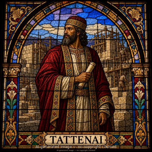 Tattenai — stained-glass style portrait