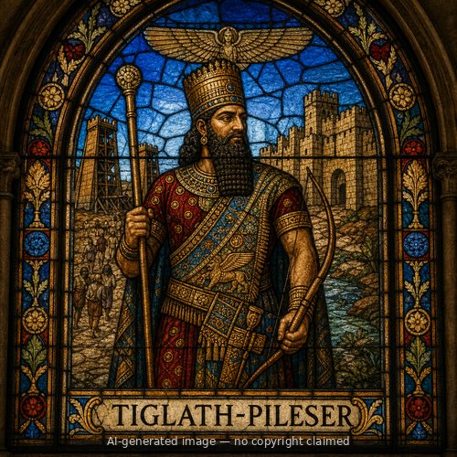 Tiglath-pileser — stained-glass style portrait