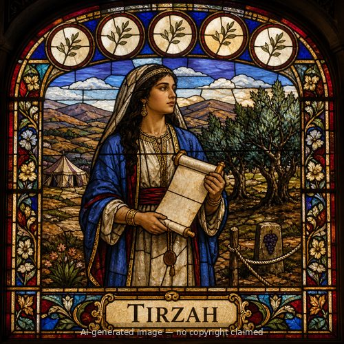 Tirzah — stained-glass style portrait