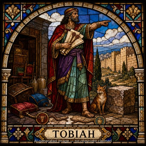 Tobiah — stained-glass style portrait