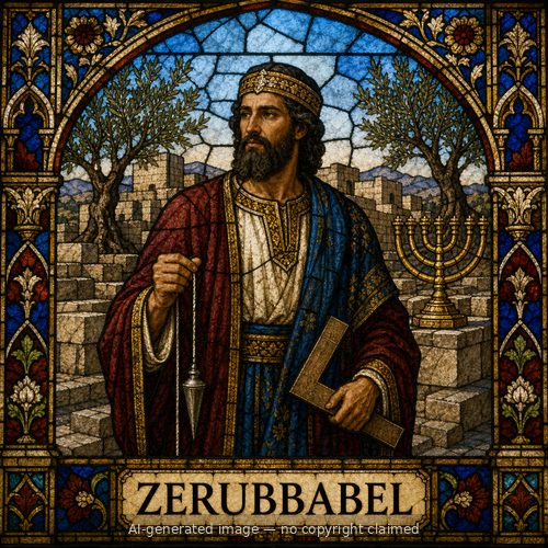 Zerubbabel — stained-glass style portrait