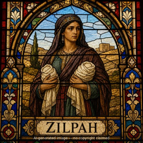 Zilpah — stained-glass style portrait